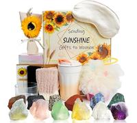 Alitifiy Get Well Soon Boîte d'emballage pour soins personnels, cadeau d'anniversaire et de Noël pour femme, tournesol relaxant avec 12 pierres de guérison, cadeaux de soleil et de bien-être pour elle