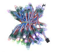 ALITOVE WS2811 Lot de 50 lampes LED RVB numériques diffusées 12 mm 5 V Adressable individuellement Module de pixels LED rond IP68 Étanche DC 5 V 50 pièces/ensemble pour panneau d'affichage, maison
