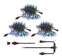 ALITOVE XConnect Lot de 300 guirlandes de pixels WS2811 12 V adressables RVB IC LED Bullet Pixel 12 mm Étanche IP68 pour Halloween, Noël, décoration de maison