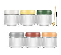Alitree 6 Pièces Pot Overnight Oat Verre, 300 ml Overnight Oats Jar, Pot Yaourt en Verre avec Couvercle, pour Fraîcheur et Conservation Flocons d'Avoine, Salade, Confitures, Yaourt, Cornichons