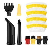 Alitree Accessoires pour Nettoyeur à Vapeur, Lot de 12 Pièces de Rechange, Compatibles avec les Nettoyeurs Kärcher SC1, SC2, SC3, SC4, SC5, Inclut Brosse Ronde, Buse Incurvée et Chiffon Microfibre