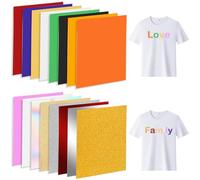 Alitree Vinyle Thermocollant Et Flex Thermocollant, HTV, Facile À Couper Et À Désherber, Compatible Avec Cricut et Silhouette, 16Pcs Feuilles 30.5 X 20CM For Pour Tissu, T-Shirt, Vêtements, DIY