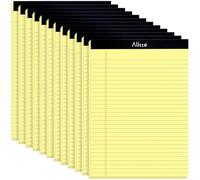Alitte Yellow Legal Notepads 8.5 x 11, Pack of 12 - Perforated Wide Ruled Writing Pad - Premium Thick Paper, No Ink Bleeding - Blank Legal Pads For Home, Office, School, Business - 50 Sheets Per