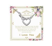 Alittlecare Collier pour petite-fille de la part de grand-mère - Collier cœur infini rempli avec mon amour - Cadeau pour petite-fille pour un anniversaire, Noël, une remise de diplôme, un mariage, la