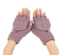 Aliuciku Gants à Rabat, Gants d'hiver Chauds Gants sans Doigts à Rabat pour la Course Le Vélo Le Ski(Purple)