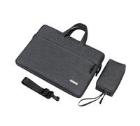 Aliuciku Housse pour Ordinateur Portable, 12 13,3 14 15,6 Pouce Sacoche pour Portable Mallette Sac Pc Sac À Bandoulière (Color : DrakGray B, Size : 14inch)