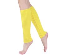 Aliuciku Jambières pour Femmes, Jambières Tricotées Arc-en-Ciel Jambières d'hiver pour Le Ballet Le Patinage(Yellow)