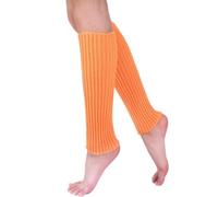 Aliuciku Jambières pour Femmes, Jambières Tricotées Arc-en-Ciel Jambières d'hiver pour Le Ballet Le Patinage(Orange)