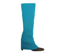 Aliuciku Jambières pour Femmes, Jambières Tricotées Arc-en-Ciel Jambières d'hiver pour Le Ballet Le Patinage(Lakeblue)