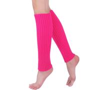 Aliuciku Jambières pour Femmes, Jambières Tricotées Arc-en-Ciel Jambières d'hiver pour Le Ballet Le Patinage(RoseRed)