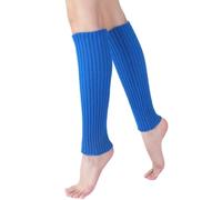 Aliuciku Jambières pour Femmes, Jambières Tricotées Arc-en-Ciel Jambières d'hiver pour Le Ballet Le Patinage(Blue)