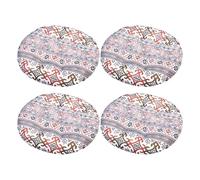 Aliuciku Lot de 4 Coussins Rembourrés, Epais Doux Coussin de Siège Ronds pour Chaise de Jardin Salle à Manger Chaise de Bureau(B-5,45x45cm)