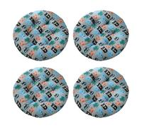 Aliuciku Lot de 4 Coussins Rembourrés, Epais Doux Coussin de Siège Ronds pour Chaise de Jardin Salle à Manger Chaise de Bureau(B-2,50x50cm)