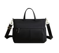 Aliuciku Sac Cabas Femme pour Ordinateur Portable 14 Pouces Porte-Documents,Sac À Main des Courses Travail Scolaire Sac À Bandoulière Mallette (Size : Black)