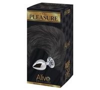 Alive Black & White Fox Tail M Anal Plug Noir 8 cm