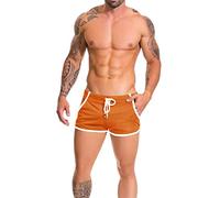 Alivebody Hommes Engrener Athlétique Short pour Fonctionnement Faire des Exercices Nager Séchage Rapide Poids léger Color Orange Size XL