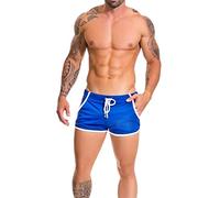 Alivebody Hommes Engrener Athlétique Short pour Fonctionnement Faire des Exercices Nager Séchage Rapide Poids léger Color Blue Size L