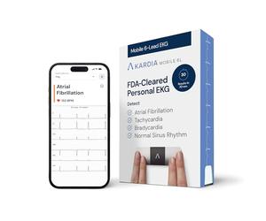 AliveCor KardiaMobile 6L | Le Moniteur ECG Personnel connecté à 6 dérivations. Détectez la Fibrillation auriculaire en Seulement 30 Secondes - à Tout Moment, n'importe où - Distribué par OMRON