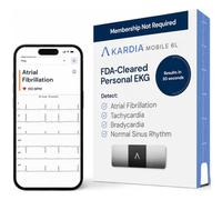 AliveCor KardiaMobile 6L Moniteur ECG connecté, Distribué par OMRON | Détectez la fibrillation auriculaire en seulement 30 secondes - à tout moment, n'importe où