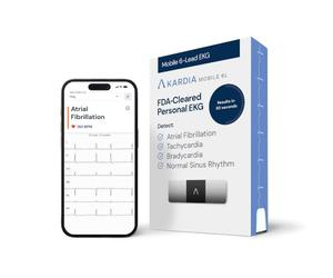 AliveCor KardiaMobile 6L Moniteur ECG connecté, Distribué par OMRON | Détectez la fibrillation auriculaire en seulement 30 secondes - à tout moment, n'importe où