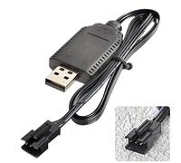 Aliwisdom USB Chargeur Câble RC Universel avec connecteur SM-3P Plug pour 2S 7.4V LiPo Batterie, Compatible Voiture RC Bateau RC Drone RC Avions RC et Autres Jouets télécommandés.