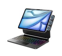 ALIWLHOF Étui avec clavier magnétique rétroéclairé pour iPad Air 13" (M3 2025/M2, 2024), iPad Pro 12,9" (3/4/5/6e génération) avec clavier magnétique rétroéclairé et pavé tactile multi-touch - Support