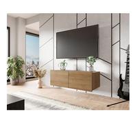 Alix - meuble tv modulable 100 cm - 2 portes - Effet chêne
