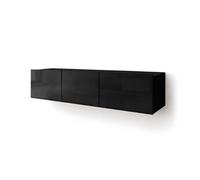 Alix - meuble tv modulable 150 cm - 3 portes - Noir