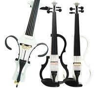 Aliyes Violon électrique silencieux fait à la main 4/4 pleine grandeur professionnel pour étudiant pour débutant en bois massif violon kit corde, épaulière D1801