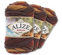 Alize 3379 3 x 100 g de laine à tricoter Burcum Batik Premium 100% acrylique avec dégradé de 29 couleurs