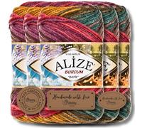 Alize 5x 100g Burcum Batik Laine Premium Turque Acrylique Fils À Tricoter À La Main fils à tricoter Fil Yarn Baby Laine Gradient Baby pour vêtements à tricoter au crochet (3368)