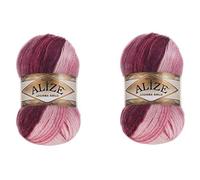 Alize Angora Gold Batik Lot de 2 pelotes de fil 20 % laine 80 % acrylique 200 g 120 m 1895