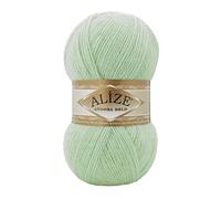 Alize Angora Gold Lot de 2 pelotes de fil turc 20 % laine 80 % acrylique doux pour crochet 200 g 1204 m (842 vert)