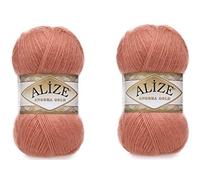 Alize Angora Gold Lot de 2 pelotes de laine 20 % laine 80 % acrylique doux au crochet 200 g 102 g 102 g