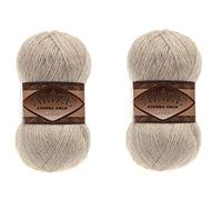 Alize Angora Gold Simli Lot de 2 pelotes de fil turc à tricoter à la main 5 % métallique, 20 % laine, 75 % acrylique 200 g, 100 m (152 beige mélangé)