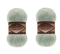 Alize Angora Gold Simli 5 % métallique, 20 % laine, 75 % acrylique - Lot de 2 pelotes de fil à crochet et dentelle - 200 g - 1100 m - Fil à tricoter à la main (515 vert amande)