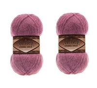 Alize Angora Gold Simli 5 % métallique, 20 % laine, 75 % acrylique - Lot de 2 pelotes de fil turc à la main - 200 g - 1100 m - Fil à crochet et dentelle à tricoter à la main (28 rose)
