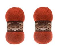 Alize Angora Gold Simli Lot de 2 pelotes de fil turc pour crochet, dentelle, tricotage à la main, 5 % laine, 75 % acrylique, 200 g (36 Terra)