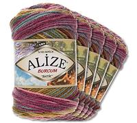 Alize Burcum Batik Lot de 5 pelotes de laine de qualité supérieure - 100 % acrylique - 29 couleurs dégradées - Accessoires pour crochet, tricot, vêtements (4341)