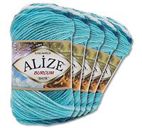 Alize Burcum Batik Lot de 5 pelotes de laine de qualité supérieure - 100 % acrylique - 29 couleurs dégradées - Accessoires pour crochet, tricot, vêtements (1892)