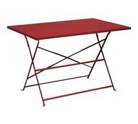 Alizé - Guéridon rectangulaire en acier Cuba rouge Rouge G