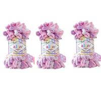 Alize Lot de 3 couvertures pour bébé de couleur bouffante - Big Loop - 300 g, 27,4 m - 100 % micropolyester doux - Fil peigné, super épais et épais
