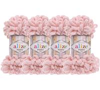 Alize Lot de 4 pelotes de laine 100 % micropolyester pour couverture de bébé 161 poudres 400 g
