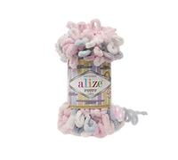 Alize Lot de 5 pelotes de fil à tricoter pour couverture de bébé 500 g 47,6 m 100 % micropolyester doux pour couverture de bébé Fil à tricoter à la main Fil épais tissé en bourrelet (5864)