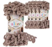 Alize - Lot de 5 pelotes de laine turque Puffy - Super Bulky - Pelote XXL - Douce - Pour bébé - 100 g - Pelote XXL pour amigurumi (beige | 530)