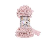 Alize Puffy Baby Big Loop Lot de 3 pelotes de laine douce 100 % micropolyester 100 g 9 m - Poudre 161