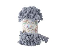 Alize Puffy Baby Big Loop Pelote de laine douce 100 % micropolyester 100 g 9 m - 428 Gris moyen