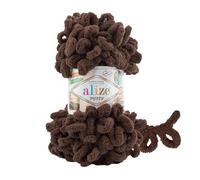 Alize Puffy Baby Big Loop Pelote de laine douce 100 % micropolyester 100 g 9 m Marron foncé