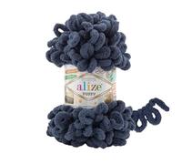 Alize Puffy Baby Grande pelote de laine pour couverture bou 100% Micropolyester Laine douce Chaque pelote 100 g 9 m - 1060 Noir