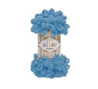 Alize Puffy Baby Grande pelote de laine pour couverture moelleuse 100% Micropolyester Laine douce Chaque pelote 100g 9m - 16 bleu sochi